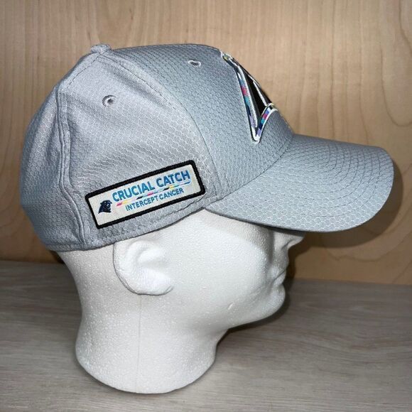 Carolina Panthers New Era Crucial Catch Intercept Cancer Hat Grey / Multicolor S - Picture 4 of 7